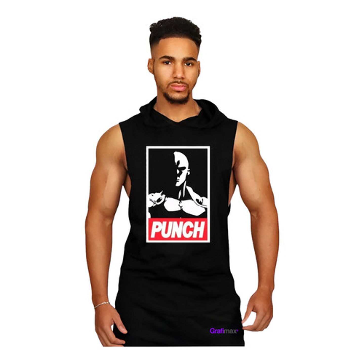 Polera Musculosa Capucha One Puch Man Sudadera Gym Grafimax 1