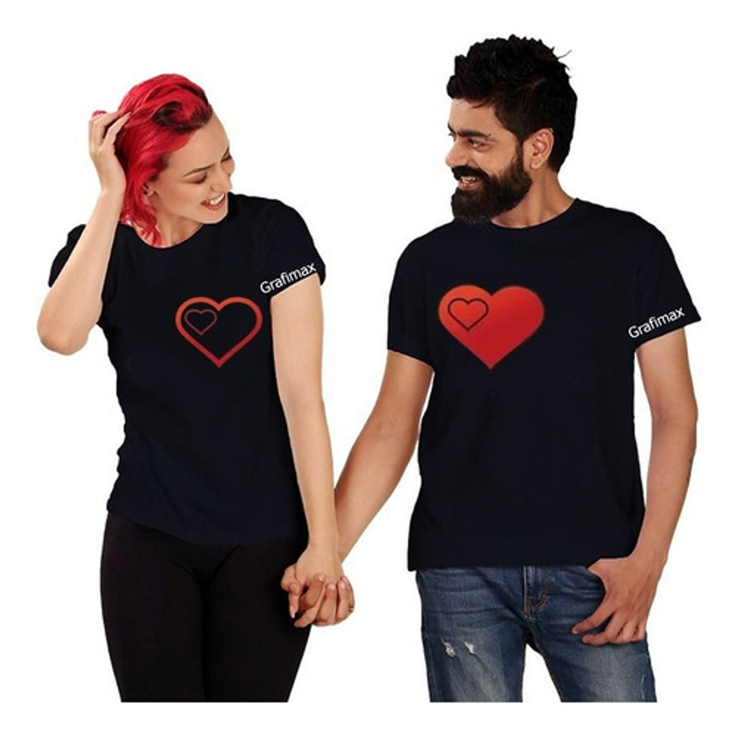 Polera Parejas Duos Amor Novios Corazones Grafimax 1