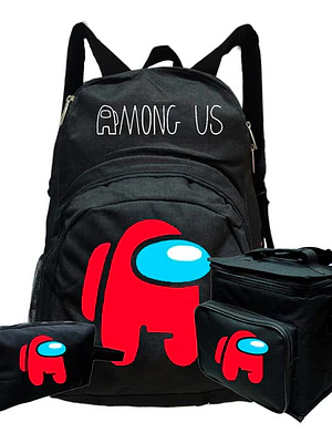 Mochila Among Rojo Pack Lonchera Estuche Anime Grafimax