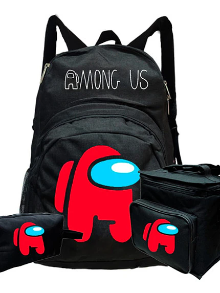 Mochila Among Rojo Pack Lonchera Estuche Anime Grafimax 1