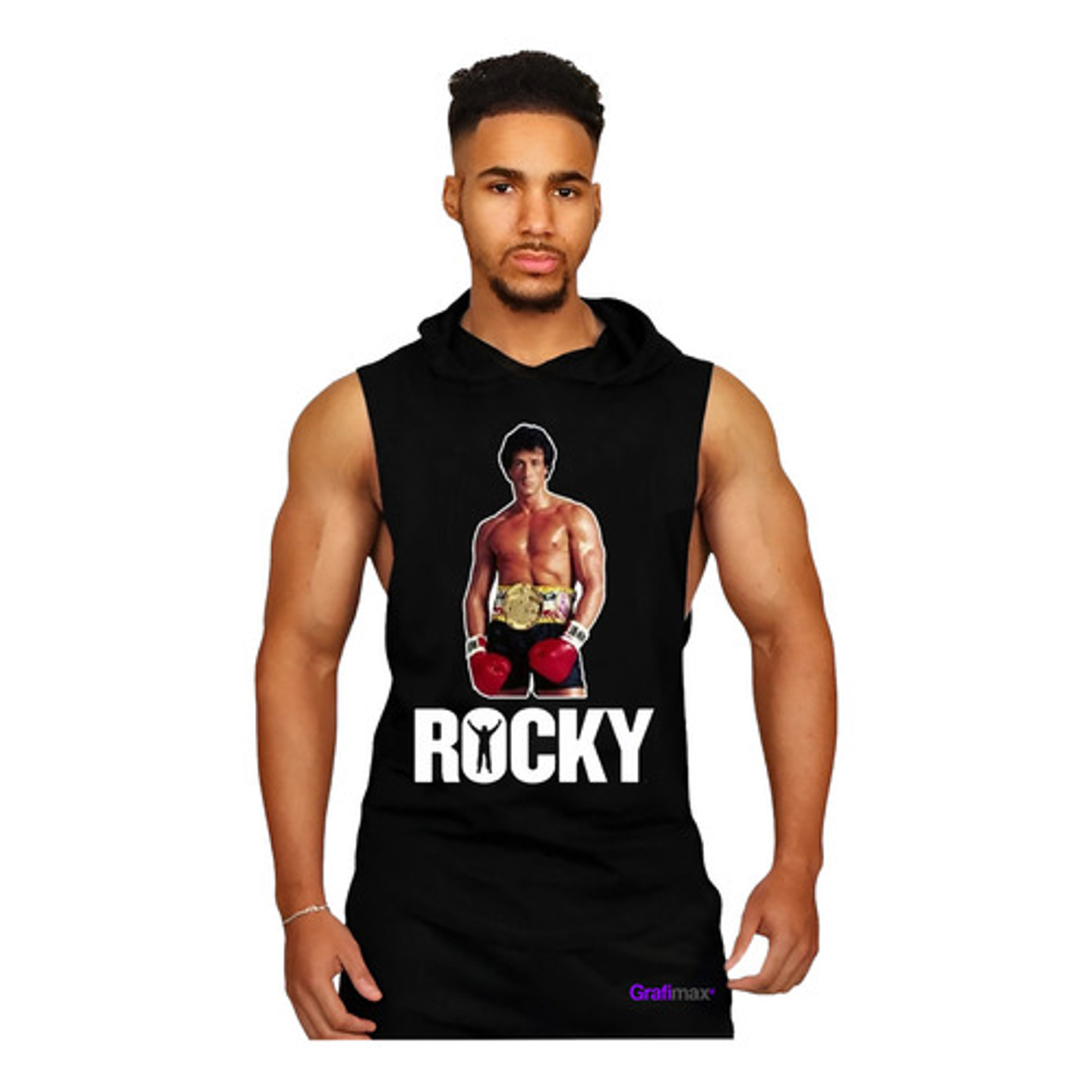 Polera Capucha Musculosa Italian Stallion Rocky Balboa  1