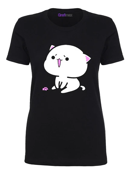 Polera Mujer Gatito Kawaii Gato Chibi Grafimax 1