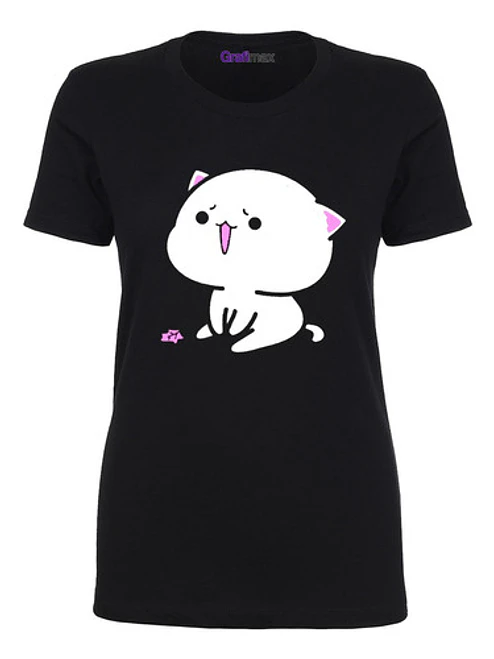 Polera Mujer Gatito Kawaii Gato Chibi Grafimax 1