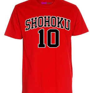 Polera Shohoku Slam Dunk Hanamichi Sakuragui Roja Anime Gra