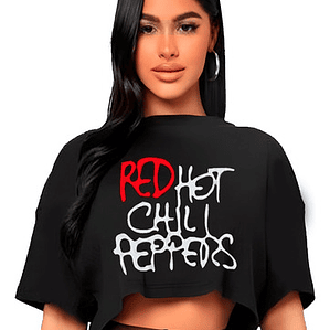 Polera Crop Top Mujer Red Hot Chili Peppers Grafimax