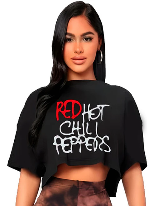 Polera Crop Top Mujer Red Hot Chili Peppers Grafimax 1
