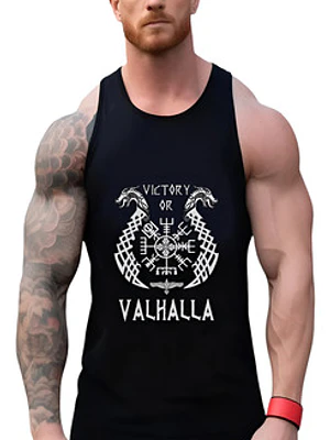 Polera Musculosa Sin Mangas Victory Or Vikingo Grafimax