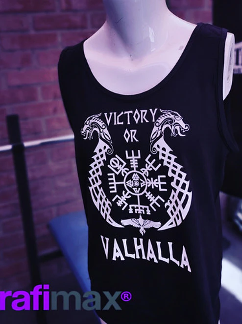 Polera Musculosa Sin Mangas Victory Or Vikingo Grafimax 2