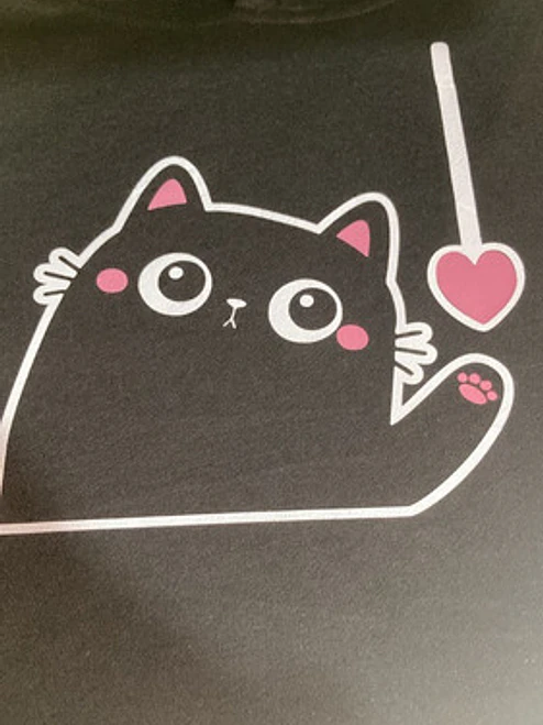Polera Mujer Gatito Corazón Kawaii Grafimax 2