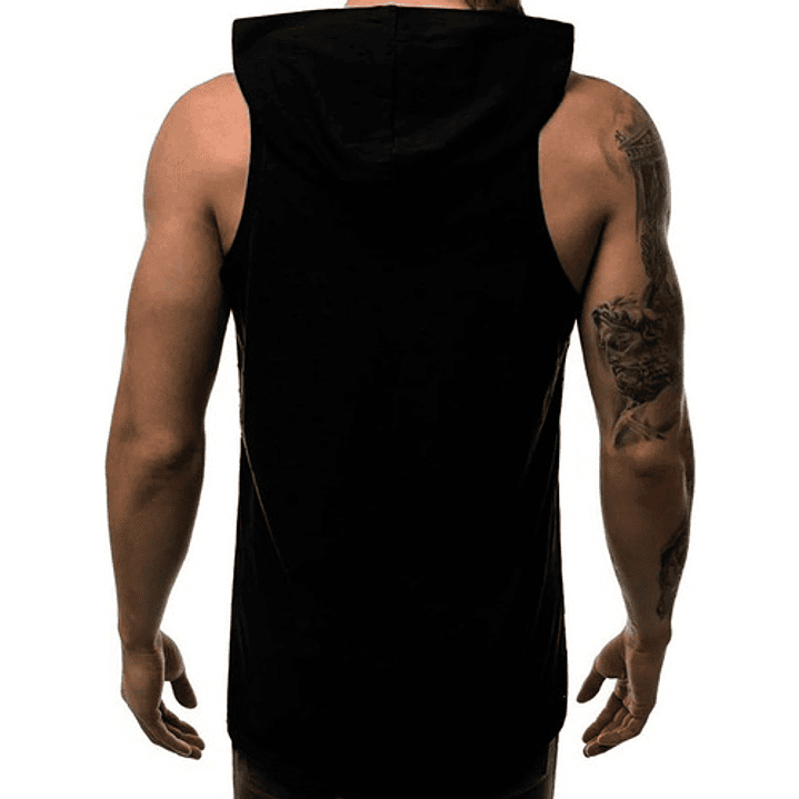 Polera Musculosa Capucha Rocky Balboa Negra Poster Grafimax 2