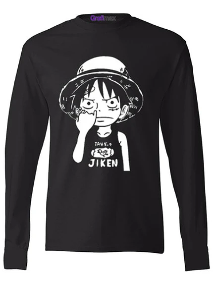 Polera Manga Larga Luffy Moco One Piece Anime Grafimax 1