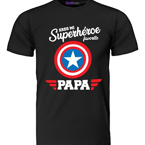 Polera Eres Mi Superheroe Favorito Capitan Papá Grafimax