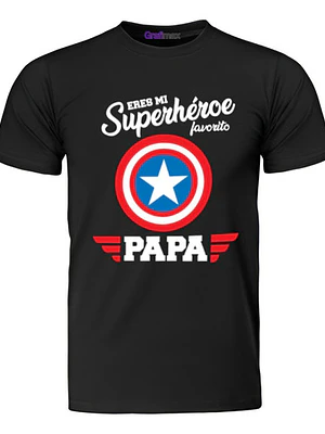 Polera Eres Mi Superheroe Favorito Capitan Papá Grafimax