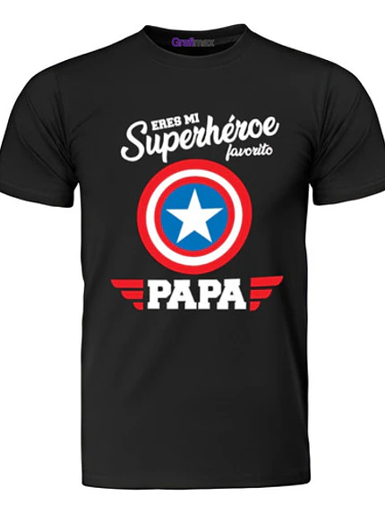 Polera Eres Mi Superheroe Favorito Capitan Papá - Grafimax 1