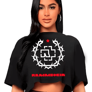 Polera Crop Top Mujer Rammstein Oversize Grafimax