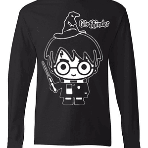 Polera Manga Larga Harry Potter Griffindor Chibi Kawaii