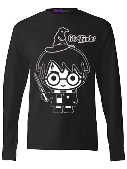 Polera Manga Larga Harry Potter Griffindor Chibi Kawaii 1