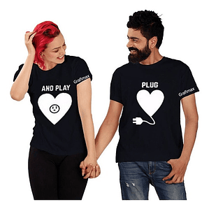 Polera Pareja Novios Duos Plug And Play Grafimax