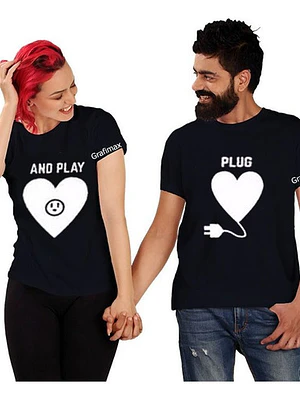 Polera Pareja Novios Duos Plug And Play Grafimax