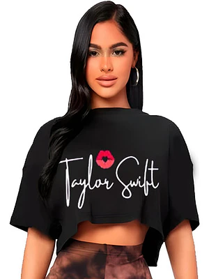 Polera Crop Top Taylor Swift Beso Míºsica Grafimax