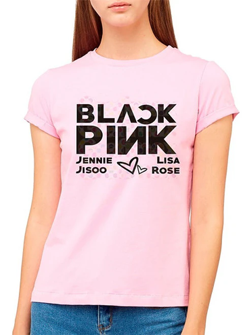Polera Black Pink Names Koreano Música K-Pop - Grafimax 2