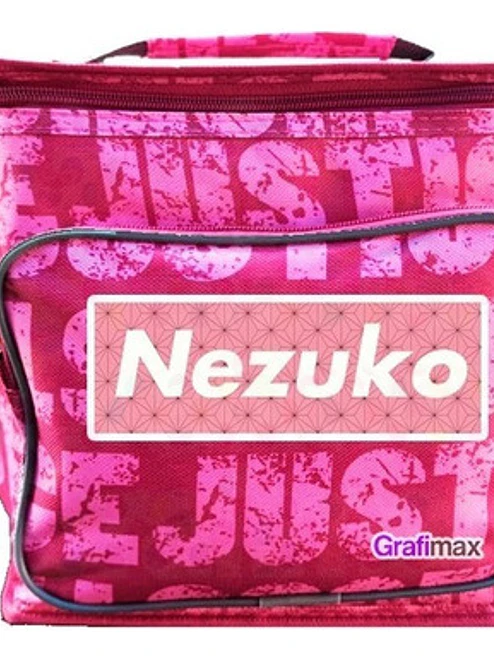 Lonchera Bolsa Almuerzo Térmica Logo Nezuko Rosa Grafimax 1