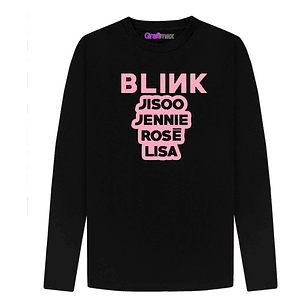 Polera Manga Larga Blackpink Names Blink K-pop Grafimax