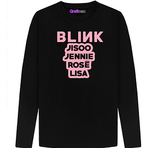 Polera Manga Larga Blackpink Names Blink K-Pop Míºsica Grafimax