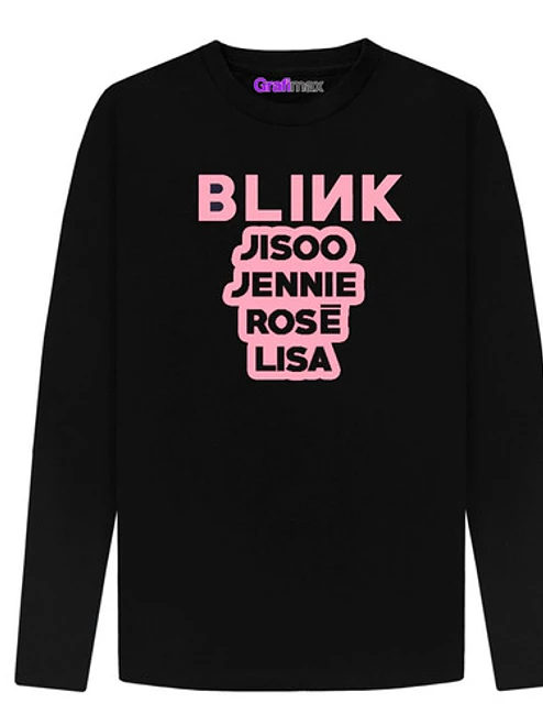 Polera Manga Larga Blackpink Names Blink K-Pop Míºsica Grafimax 1