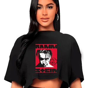 Polera Crop Top Mujer Rammstein Lindemann Oversize Grafimax