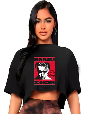 Polera Crop Top Mujer Rammstein Lindemann Oversize Grafimax