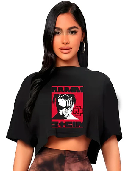Polera Crop Top Mujer Rammstein Lindemann Oversize Grafimax 1