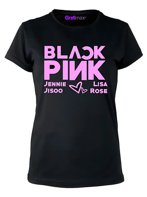 Polera Black Pink Names Black Música K-Pop - Grafimax