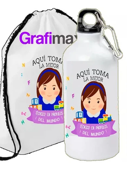 Pack Botella Agua Personalizada + Bolsita Regalo Avatar 1