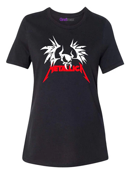 Polera Mujer Metallica Wing Skull Metal Grafimax 1