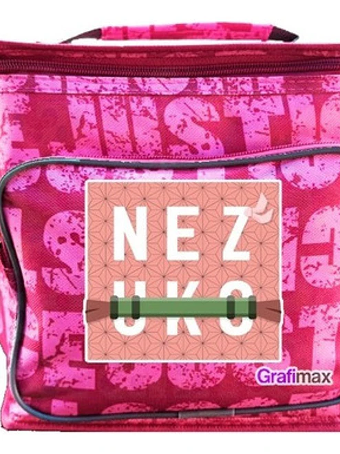 Lonchera Bolsa Almuerzo Térmica Demon Nezuko Rosa Grafimax 1