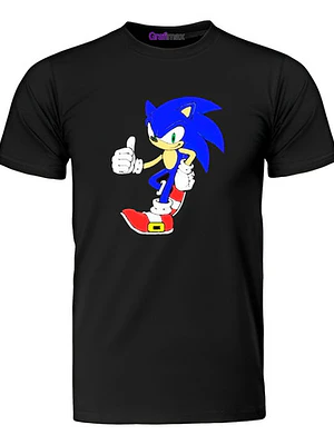 Polera Sonic Thumb Up Video Juego Negra Grafimax Calidad
