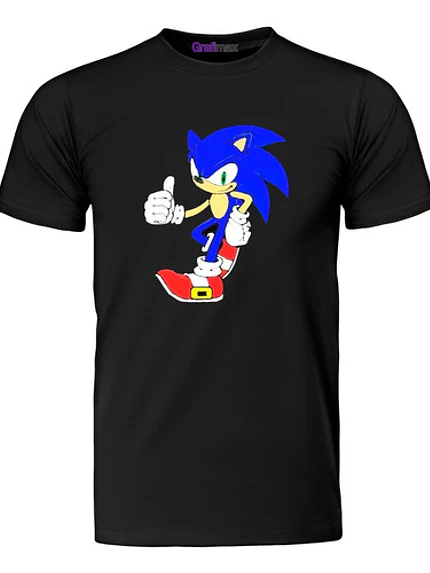Polera Sonic Thumb Up Video Juego Negra Grafimax Calidad 1