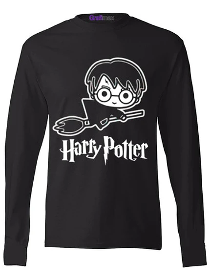 Polera Manga Larga Harry Potter Chibi Grafimax 1