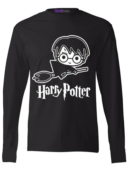 Polera Manga Larga Harry Potter Chibi Grafimax 1