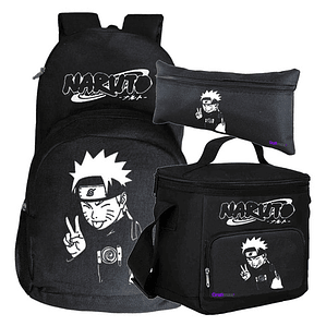 Mochila Naruto Usumaki Pack Lonchera Estuche Anime Grafimax