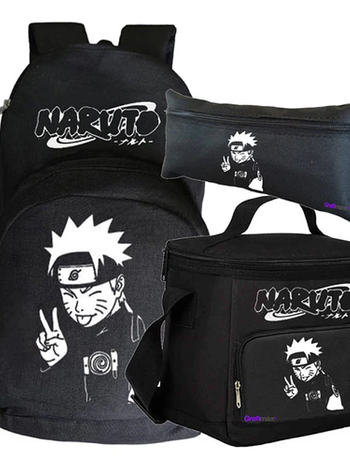 Mochila Naruto Usumaki Pack Lonchera Estuche Anime Grafimax 1