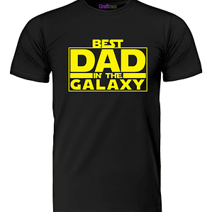Polera Best Dad Galaxy Starwars Hombre Papá Padre Grafimax