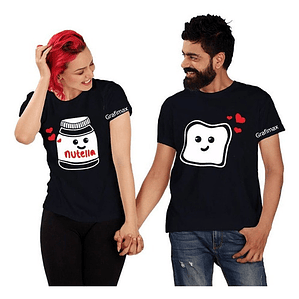 Polera Pareja Novios Duos Pololos Nutella Grafimax
