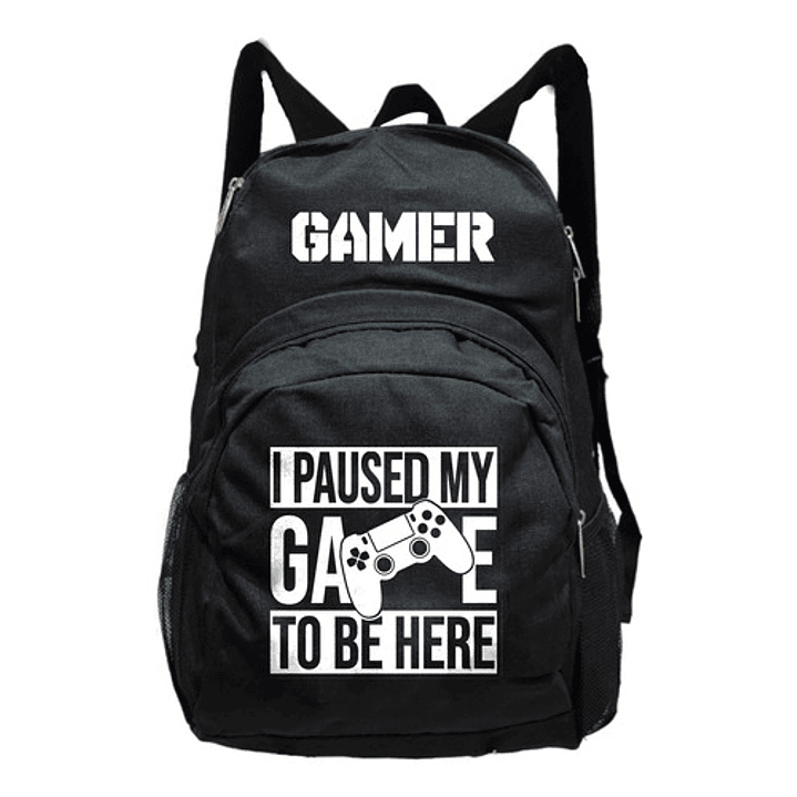 Mochila Gamer Paused My Game To Be Here Videojuegos Gfmx 1