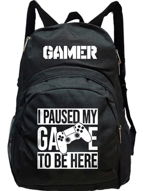 Mochila Gamer Paused My Game To Be Here Videojuegos Gfmx 1