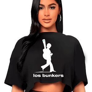 Polera Crop Top Mujer Los Bunkers Oversize Grafimax