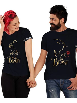 Polera Pareja Novios Duos Bella Y La Bestia Grafimax