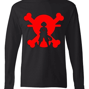 Polera Manga Larga One Piece Luffy Red Skull Anime Grafimax