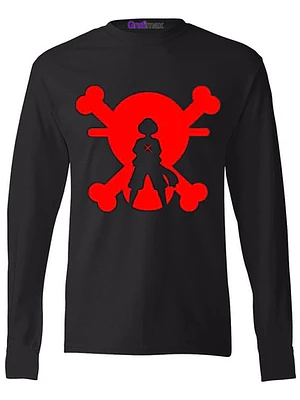 Polera Manga Larga One Piece Luffy Red Skull Anime Grafimax